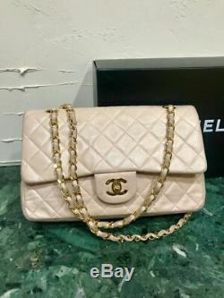 CHANEL Matrasse W Flap Chain Shoulder Bag Baby Rose Pink Vintage OLD Chanel Rare