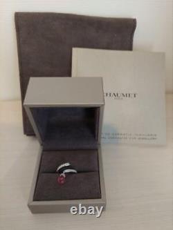 CHAUMET Ring Rose Pink Tourmaline Diamond Frisson Size #46 US #3.5 Rare