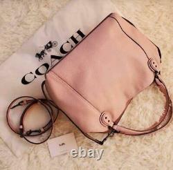 COACH Women's 2way Shoulder Bag Hand Pink Tea Rose Limited Rare Sakura