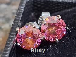 Certified Elegant 2.30 Ctw Rare Pink Hpht Diamond Solitaire Stud Earrings