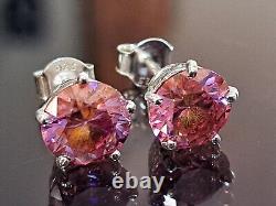 Certified Elegant 2.30 Ctw Rare Pink Hpht Diamond Solitaire Stud Earrings