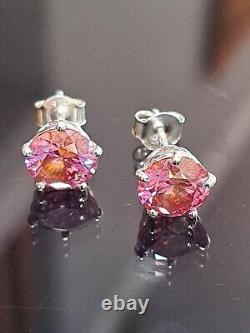 Certified Elegant 2.30 Ctw Rare Pink Hpht Diamond Solitaire Stud Earrings