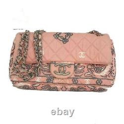 Chanel Bandana Pattern Chain Shoulder Bag Rare Design Rose Pink Used Ex++