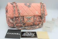 Chanel Bandana Pattern Chain Shoulder Bag Rose Pink Rare Design Used Ex++