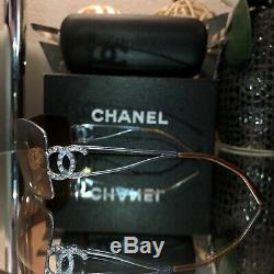 Chanel Sunglasses Swarovski Crystal 4072-B Rose CC Logo RARE