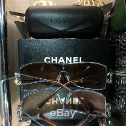 Chanel Sunglasses Swarovski Crystal 4072-B Rose CC Logo RARE