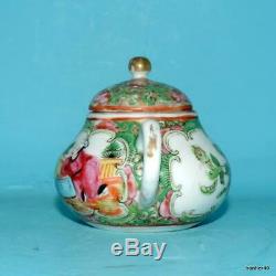 Chinese Porcelain Imperial Canton Famille Rose Medallion Rare Teapot