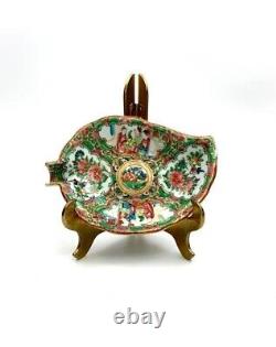 Chinese Porcelain Rose Medallion Rare Antique Decorative Dish Beautiful