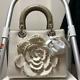 Christian Dior Hand Bag Rose Flower Rare Authentic Leather Collectible F/s