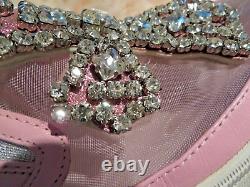 Chrome Hearts Pink Leather Rhinestone Shoes Mesh Top RARE EU 36 US 5.5-6