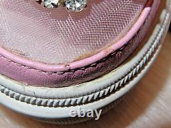 Chrome Hearts Pink Leather Rhinestone Shoes Mesh Top RARE EU 36 US 5.5-6