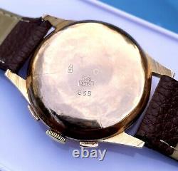Chronograph Suisse Cie 1950s Vintage Collecters Watch 18K Rose Gold 38mm RARE