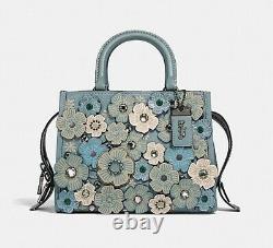Coach 1941 Rogue 25 Crystal Tea Rose Sage blue RARE New withtags
