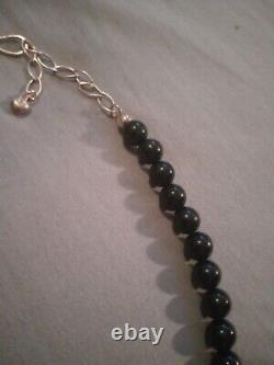 Desert Rose Black Onyx Sterling Necklace Handmade Jay King Nice & Rare