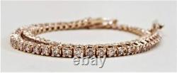 Diamond Tennis Bracelet 14k Rose Gold 1.25 Carat Natural Rare Mix Pink VS1-SI3