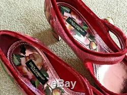 Dolce & Gabbana Pink Dauphine Leather Mary Jane Shoes Size 6 Made In Italy. Rare