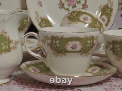 Duchess Teapot Pink Roses, Cups, Saucers, Plates Rare 15 piece tea set England