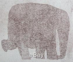 Edward Gorey Rose Elephant on Three Legs Etching Ltd. Ed. / SIGNED V. RARE