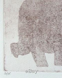 Edward Gorey Rose Elephant on Three Legs Etching Ltd. Ed. / SIGNED V. RARE