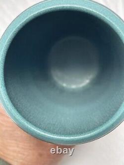 Ephraim Pottery Revival Rose Ceramic Pottery Case Rare Teal