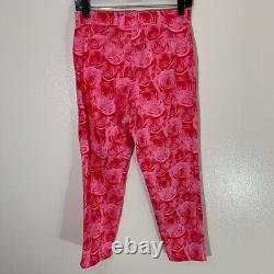 Escada RARE Pink Rose Print Cotton Pants 36