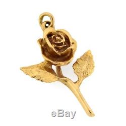 Estate 14k Gold RARE James Avery Rose Flower Vintage Charm for Bracelet