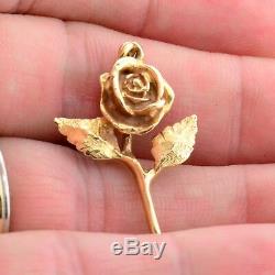 Estate 14k Gold RARE James Avery Rose Flower Vintage Charm for Bracelet