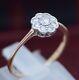 Estate Rare Jewelry Solid 21k Rose White Gold Ring Natural Diamonds Size 8