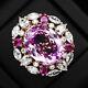 Estate Vivid Pink Sapphire Rare 18ct 925 Sterling Silver Rose Gold Rings Size 6