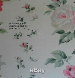 Exquisite MTM Laura Ashley Clarissa Ivory Pink Cabbage Rose Curtains 75L RARE