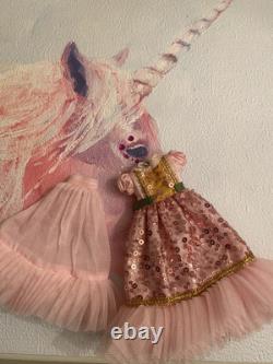 Exquisite! Rare Designer COSSETTE Blythe Doll PINK Sequin Maxi Gown Dress