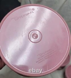 Extremely RARE Vintage Tupperware Canister Set Dusty Rose Pink Mauve 3 Pieces
