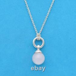Extremely Rare Tiffany Co. Vintage Rose Quartz Ball Silver Necklace Pink Natural
