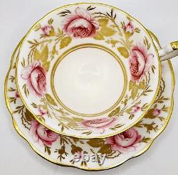 Extremely Rare Vintage Foley Pink Gold Cabbage Swansea Rose Cup & Saucer, Teacup