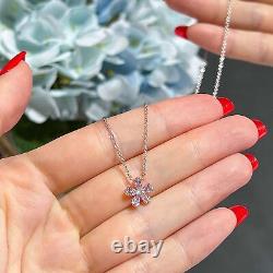 Fancy Pink Pear Natural Diamond 18K White & Rose Gold Necklace 0.64 Ct VS Rare