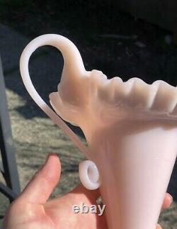 Fenton MMA Pastel Rose Pink ruffled art glass vase Rare