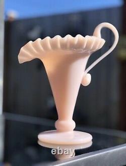 Fenton MMA Pastel Rose Pink ruffled art glass vase Rare