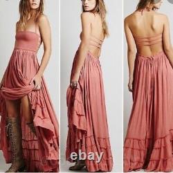 Free People Rare Extra Tropical Wood Rose Medium Queen Vacation Dress