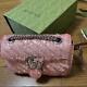 Gucci Gg Sequin Shoulder Bag Pastel Pink Rose Rare 231225t
