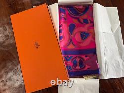 HERMESFOLKLOREPink, Rose Silk Scarf, 140 cmNew in Box withTags, RARE