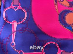 HERMESFOLKLOREPink, Rose Silk Scarf, 140 cmNew in Box withTags, RARE