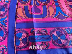 HERMESFOLKLOREPink, Rose Silk Scarf, 140 cmNew in Box withTags, RARE