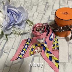 HERMES Twilly Arne de Cour Rare Pink Rose Bonbon Heart with Tagged