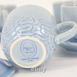 HTF RARE Christian Dior French Country Rose Blueberry Cups & Saucers (4)