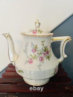 Haviland Limoges Sylvia Porcelain Teapot Pink Roses 5 Cups Rare