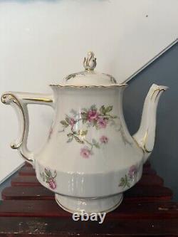 Haviland Limoges Sylvia Porcelain Teapot Pink Roses 5 Cups Rare