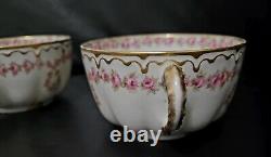 Haviland Schleiger 319 Limoges 3 Oversize Tea Cup No Saucers Drop Rose Rare HTF