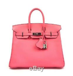 Hermes Birkin 25 Rose Azalea Pink Palladium Hardware RARE