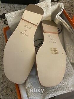 Hermes Oran Sandals 37.5 Rose Aube, Epsom Leather, Brand New, Rare Seasonal Color