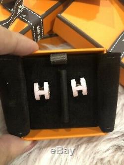 Hermes Pop H Earrings Dragee Pink Rose Gold BRAND NEW Rare Item 100% AUTHENTIC